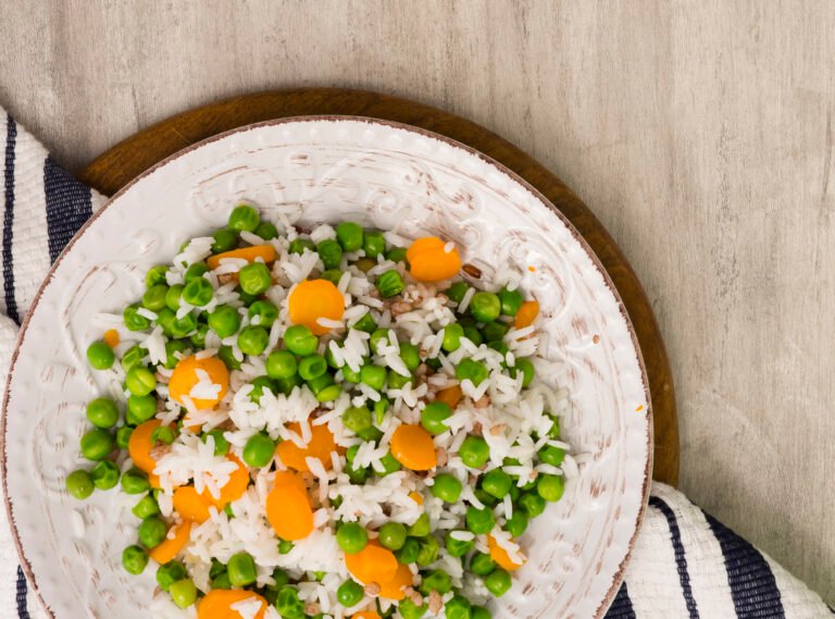 rice-with-green-beans-carrot-plate