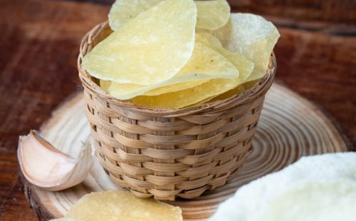 Garlic Papadam fried Garlic Papadam fried